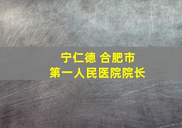 宁仁德 合肥市第一人民医院院长